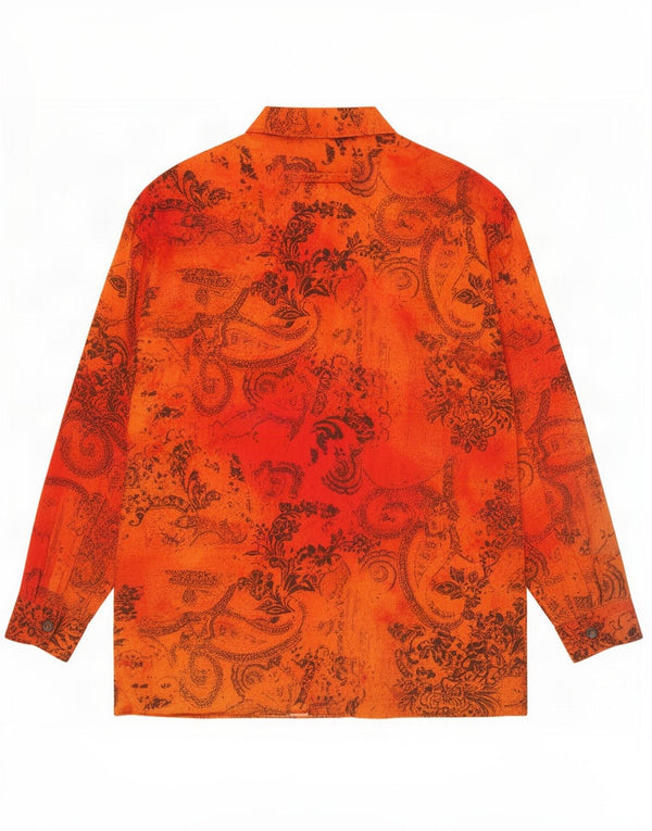 Camisa Hombre Signum Large Algodón Paisley Naranja