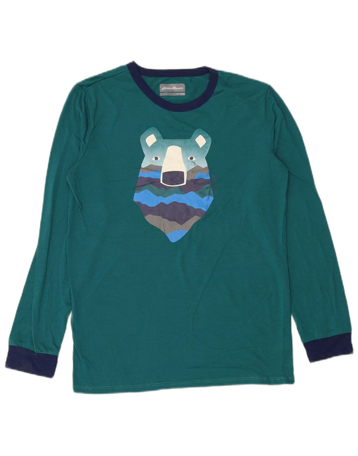 EDDIE BAUER Camiseta gráfica para niños de manga larga 13-14 años Grande Verde
