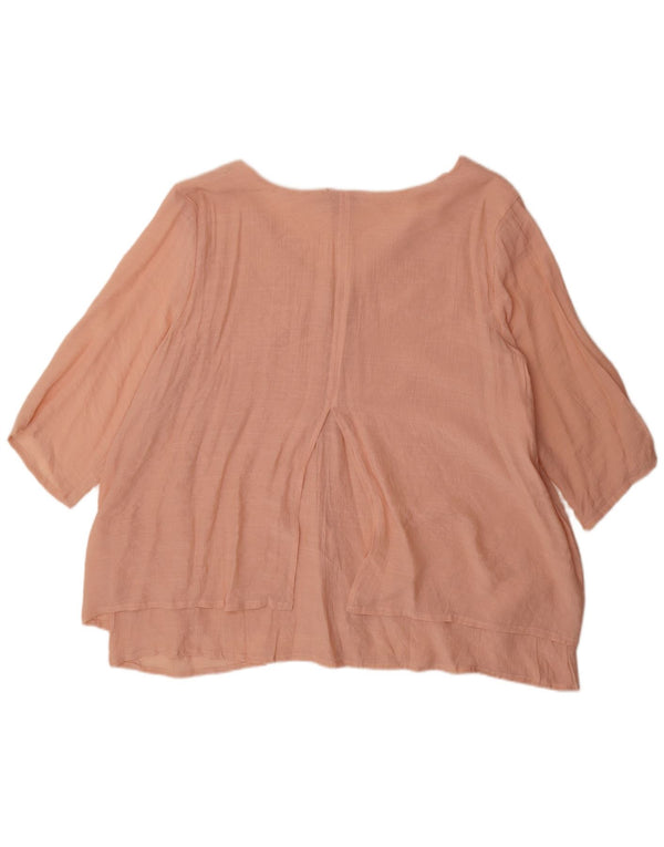 Marks & Spencer Camiseta Autograph para Mujer Manga 3/4 UK 40 XL Viscosa Rosa
