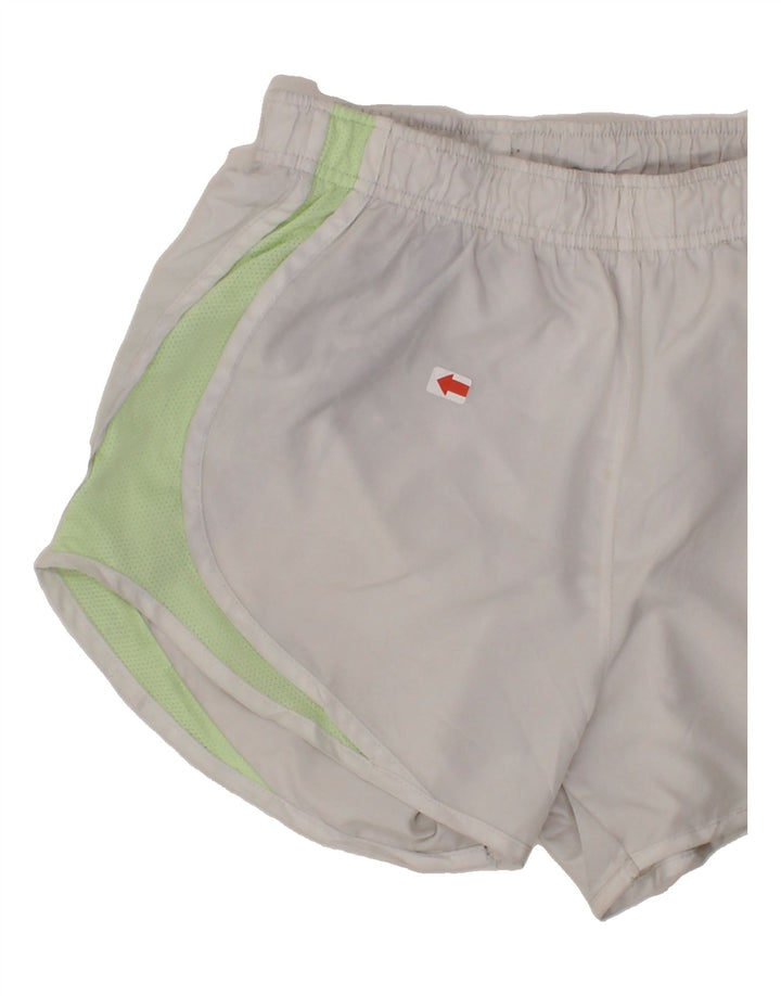 NIKE Womens Sport Shorts UK 4 XS White Colourblock Polyester Vintage Nike and Second-Hand Nike from Messina Hembry 
