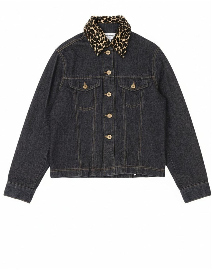 GIANI FEROTI Womens Lady Line Denim Jacket UK 10 Small Navy Blue
