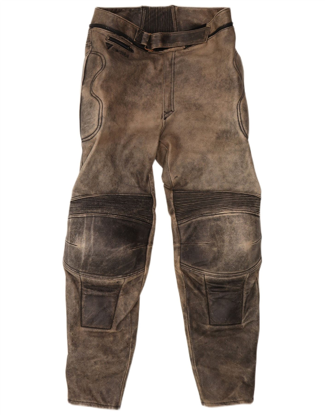 MODEKA Pantalones Biker para Hombre Talla 58 3XL W36 L31 Cuero Gris Tie Dye