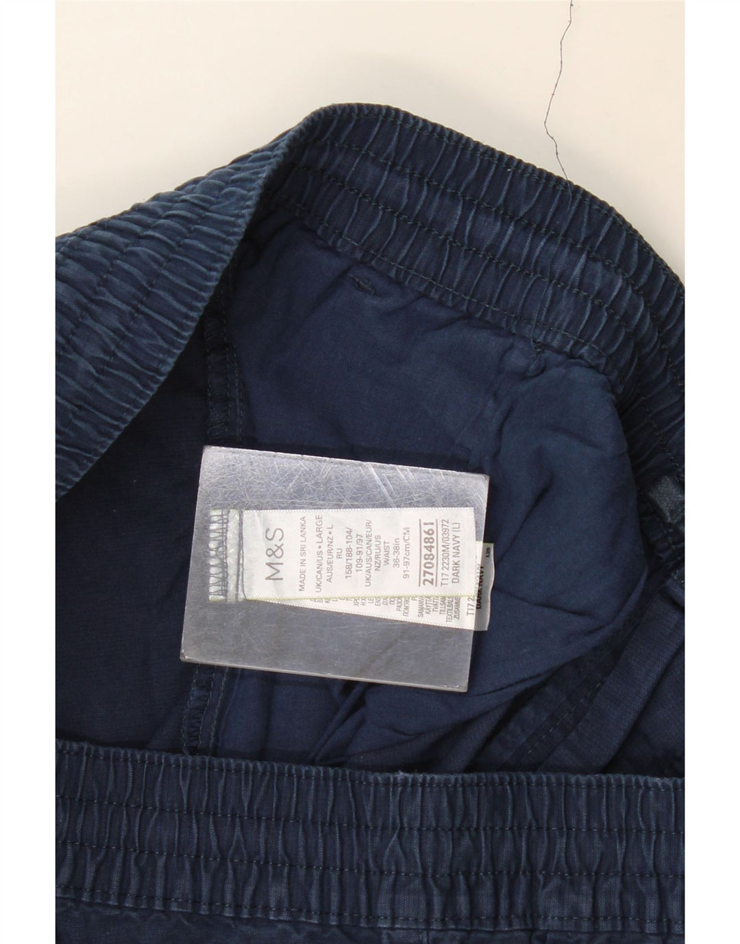 MARKS & SPENCER Pantalones cortos chinos para hombre grande W36 algodón azul marino