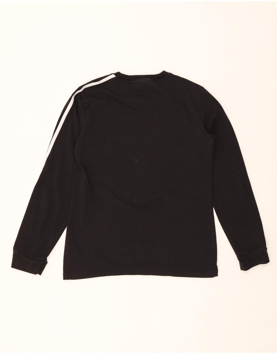 ADIDAS Mujer Top Manga Larga UK 12 Medio Negro Algodón