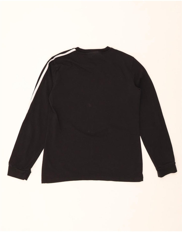 ADIDAS Mujer Top Manga Larga UK 12 Medio Negro Algodón
