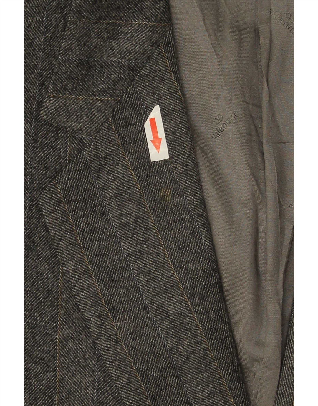 Chaqueta tipo blazer de 2 botones para hombre Valentino IT 48 Lana virgen a rayas gris medio
