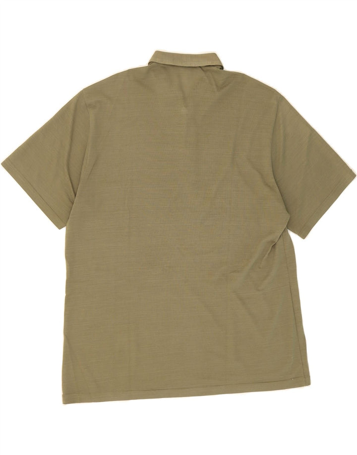 VINTAGE Mens Polo Shirt Large Beige Vintage Vintage and Second-Hand Vintage from Messina Hembry 