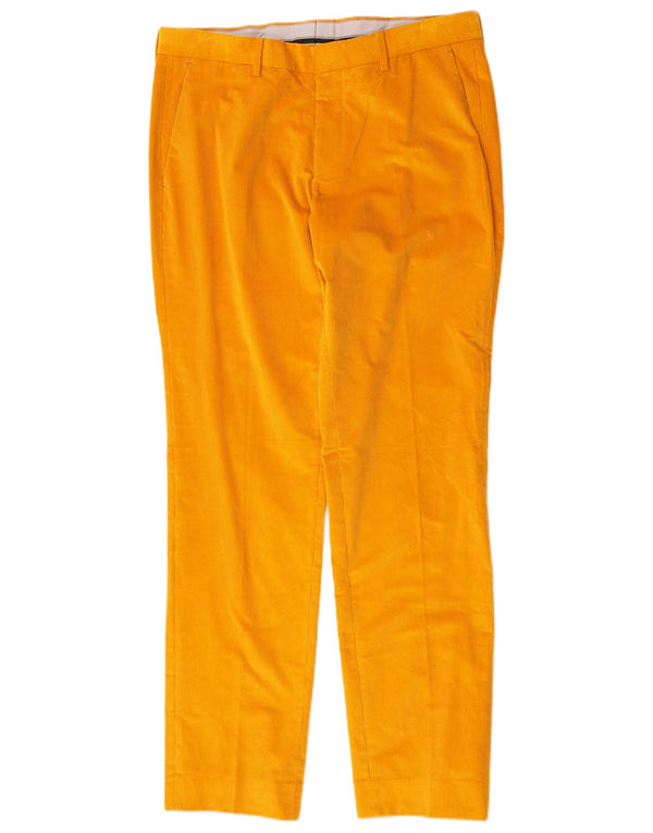 Hugo Boss Pantalones rectos de pana para hombre IT 48 Medium W32 L32 Amarillo