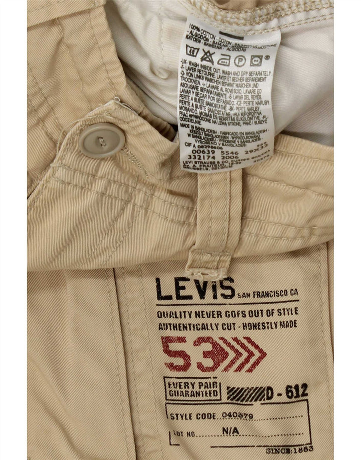 Levi's Mens Cargo Shorts W29 Pequeño Algodón Beige