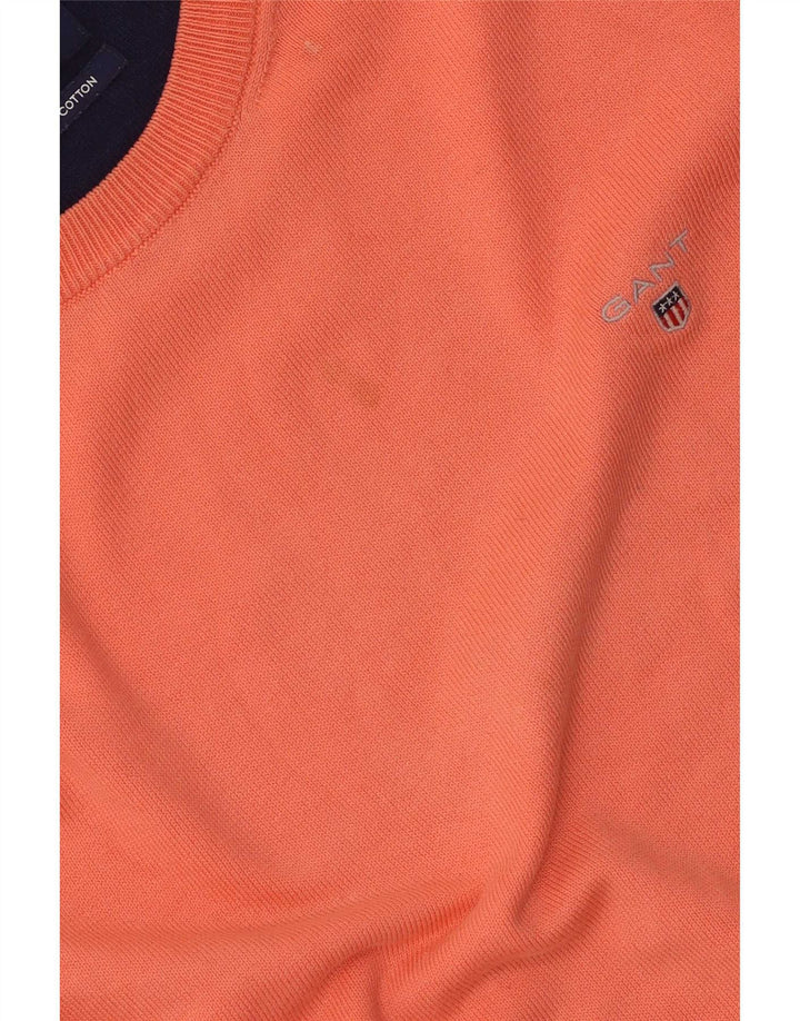 Gant Jersey de cuello redondo para hombre de algodón naranja medio