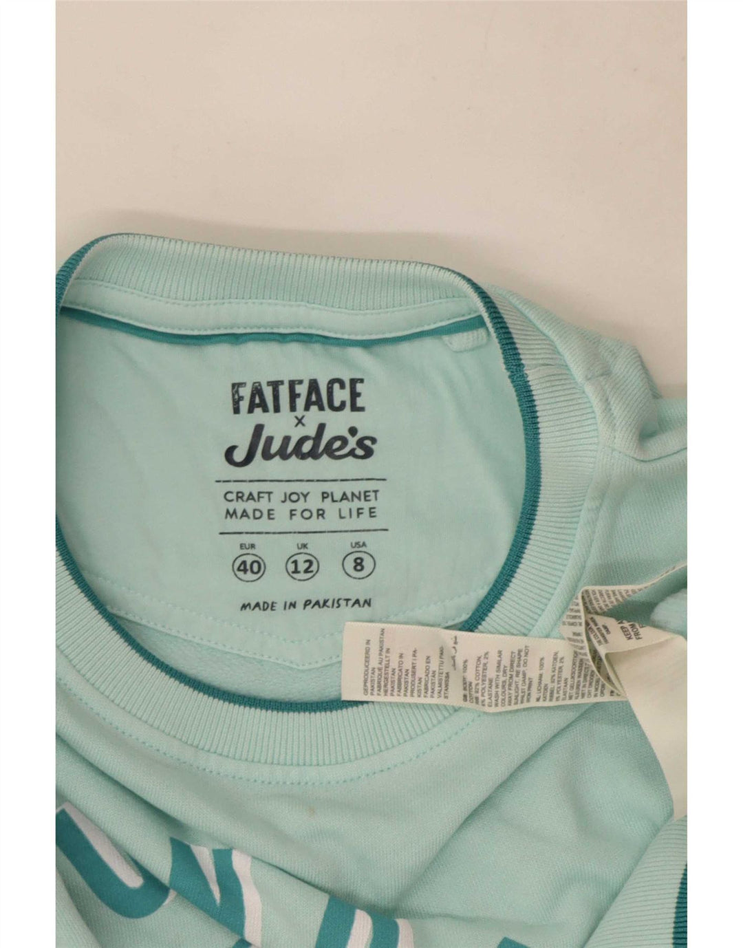 Fat Face - Sudadera extragrande con gráfico para mujer, talla 40, talla M, color turquesa