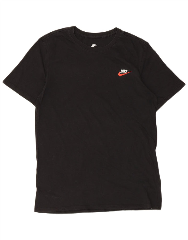 Nike Camiseta de corte atlético para hombre, talla mediana, algodón negro