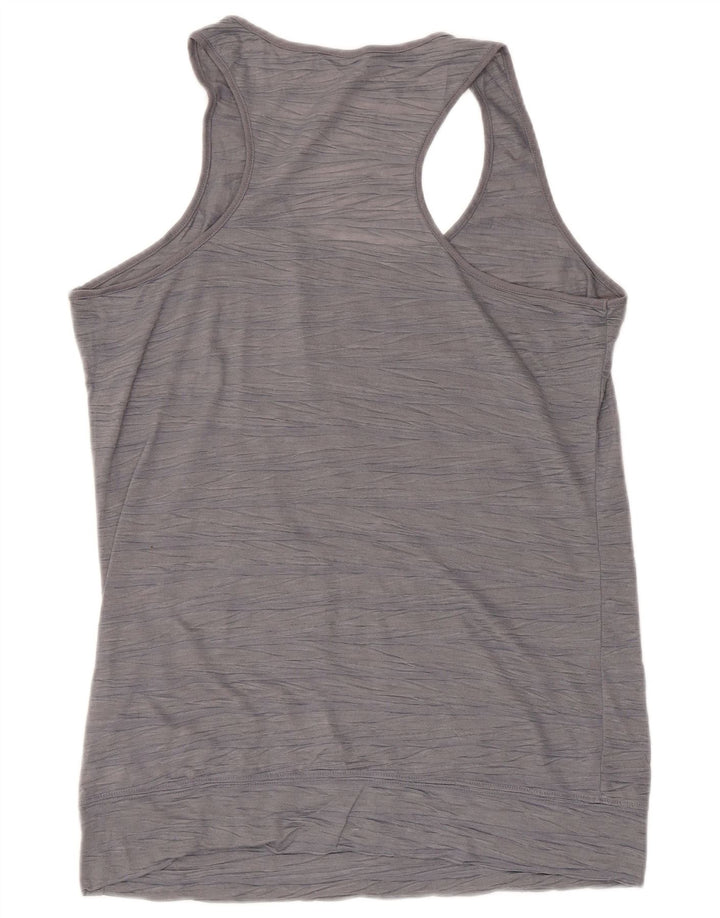 CALVIN KLEIN Top sin mangas para mujer UK 40 Poliéster a rayas gris grande