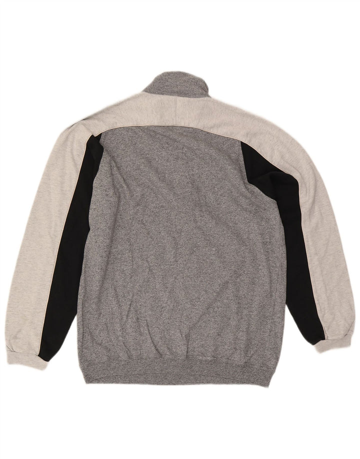 CHAMPION Sudadera con cuello y cremallera para hombre Jumper Large Grey Colorblock Cotton