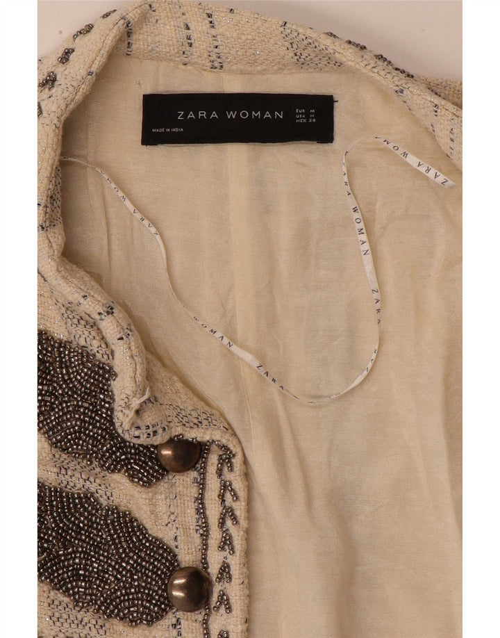 Zara Mujer Chaleco Abierto UK 42 Medio Beige