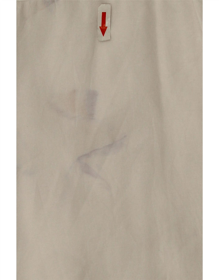 Zara Mujer Camisa Extragrande UK 44 Mediana Algodón Blanco