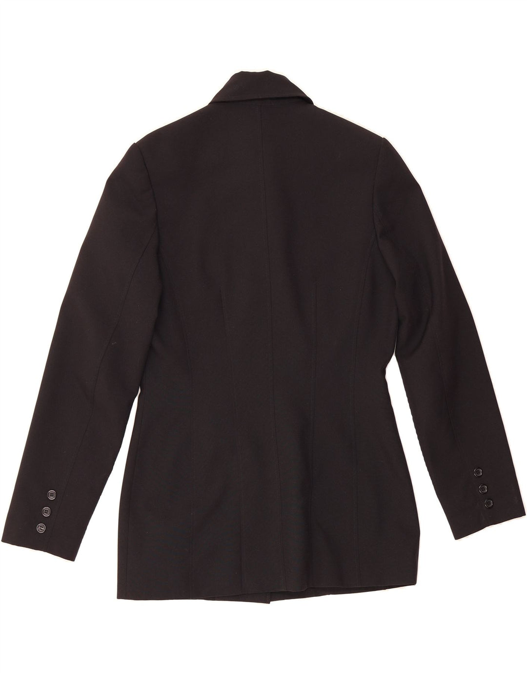 S.OLIVER Womens 6 Button Blazer Jacket UK 14 Medium Black Polyester Vintage S.Oliver and Second-Hand S.Oliver from Messina Hembry 