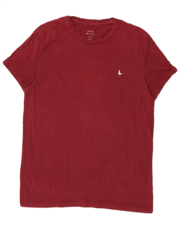 Camiseta Jack Wills Hombre Top Medium Borgoña Algodón