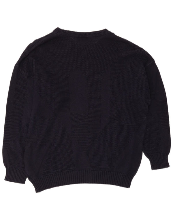 Enzo Lorenzo Jersey para Hombre con Cuello Barco IT 54 XL Azul Marino Geométrico