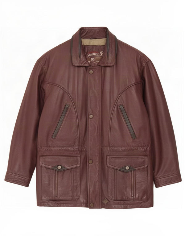 Montes Chaqueta de cuero para hombre UK 44 2XL Marrón