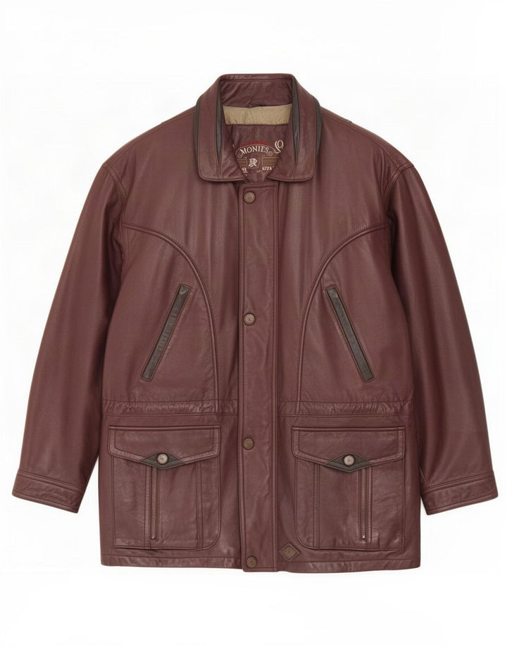 Montes Chaqueta de cuero para hombre UK 44 2XL Marrón