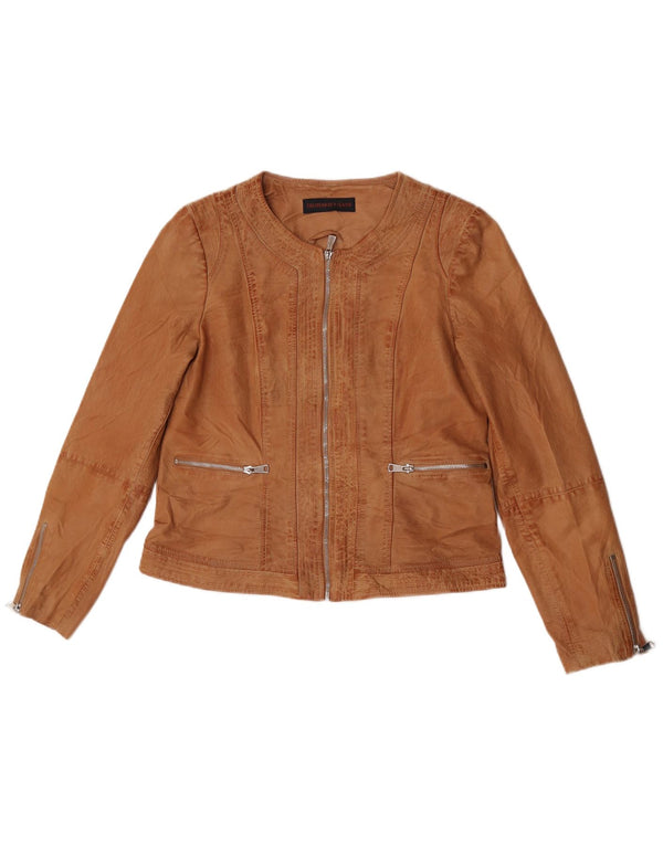 Trussardi Jeans Chaqueta De Cuero Mujer IT 46 Large Cuero Marrón