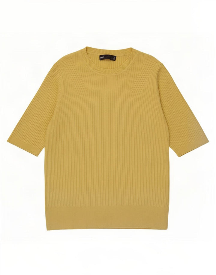 Marks & Spencer - Jersey de cuello redondo para mujer, talla 40, color amarillo mediano