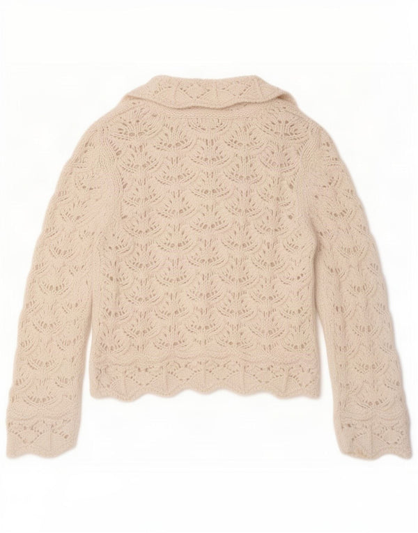 Zara Womens Cardigan Sweater UK 14 Medium White
