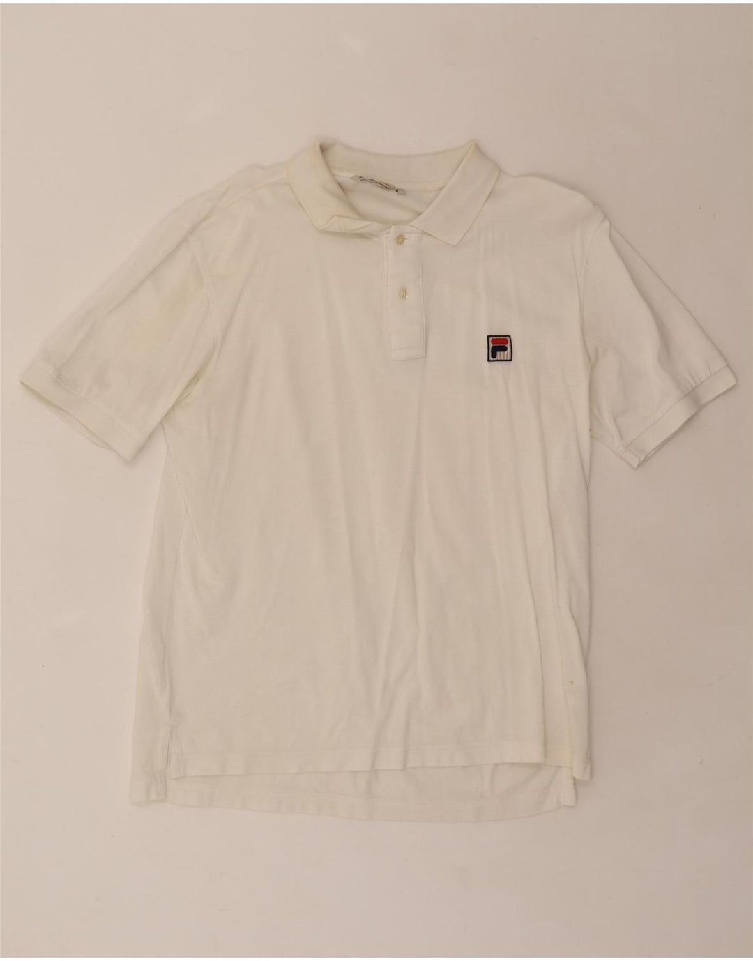 FILA Mens Polo Shirt XL White Cotton Vintage Fila and Second-Hand Fila from Messina Hembry 