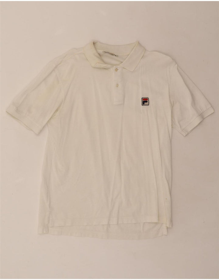 FILA Mens Polo Shirt XL White Cotton Vintage Fila and Second-Hand Fila from Messina Hembry 
