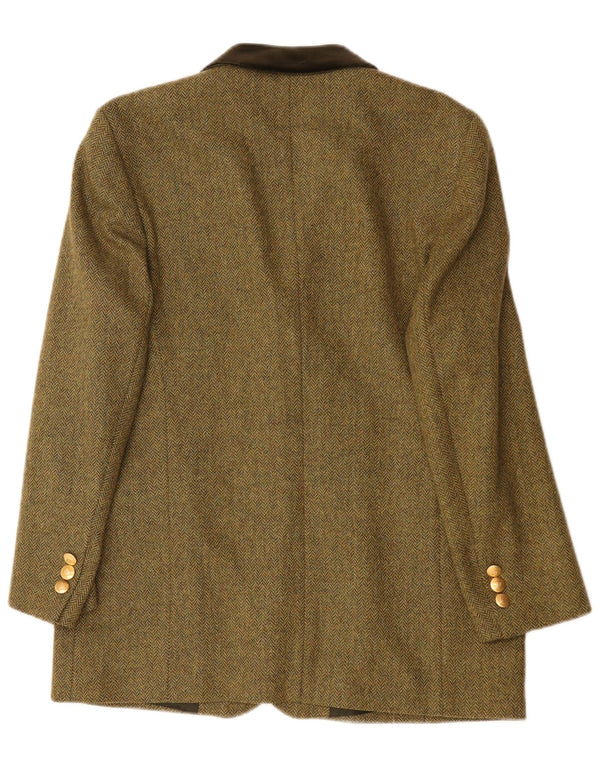 Basler Chaqueta tipo blazer de 3 botones para mujer UK 46 Grande Verde Herringbone Classic