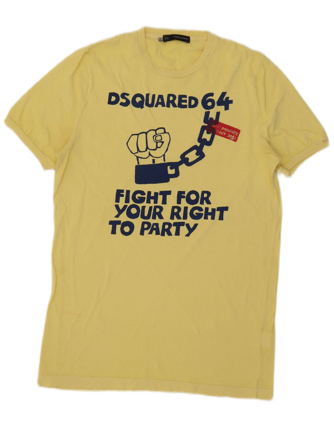 Dsquared2 Hombre Camiseta Gráfica Top Algodón Amarillo Medio