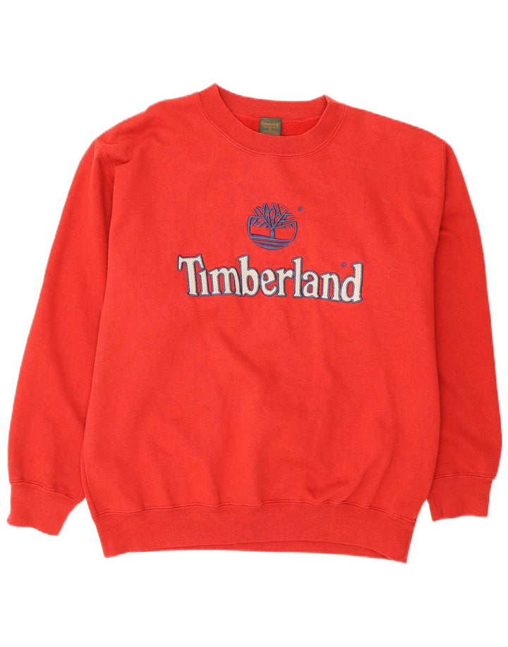 Timberland - Sudadera gráfica para hombre, jersey pequeño de algodón rojo
