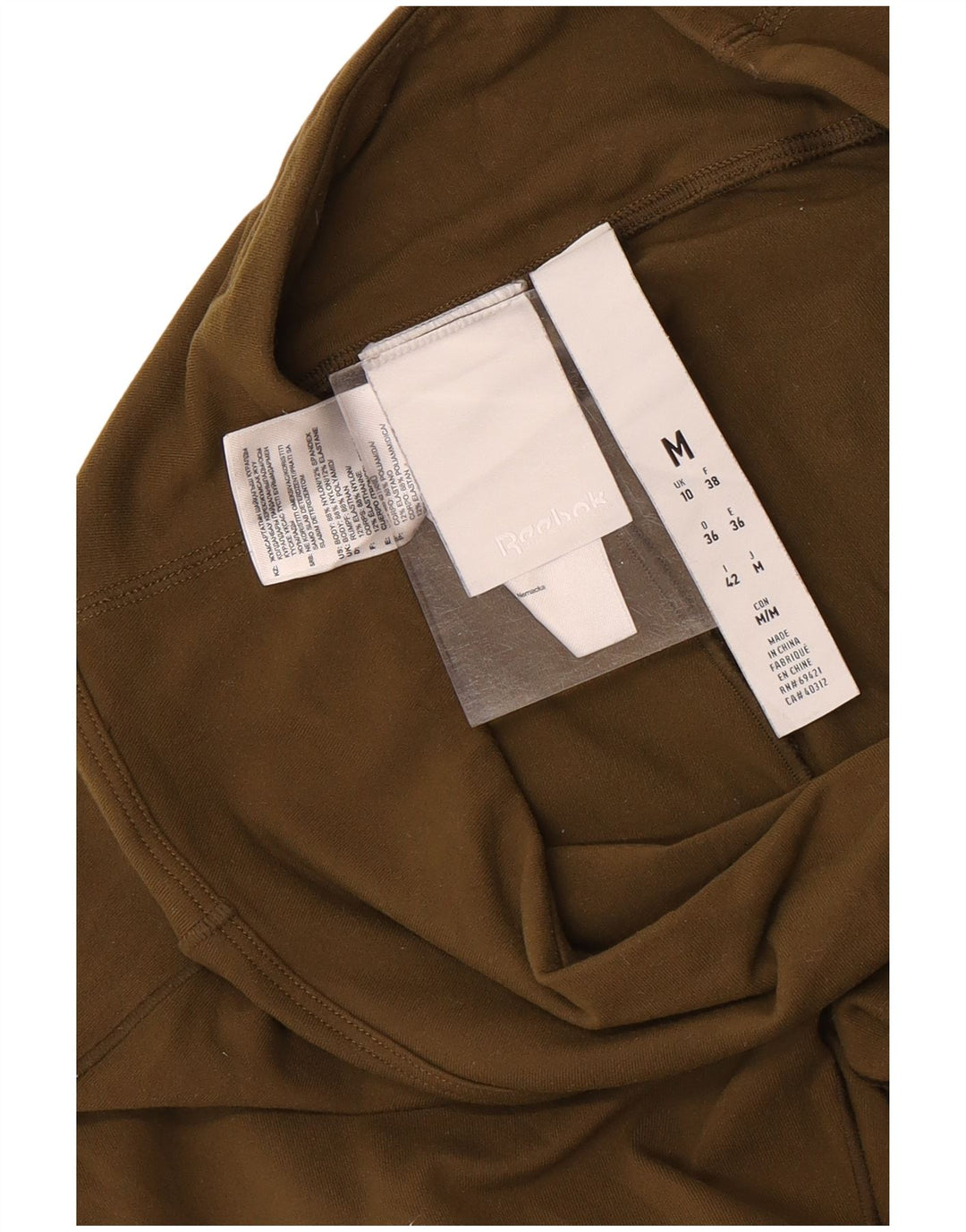 REEBOK Leggings gráficos para mujer UK 10 Small Khaki Nylon