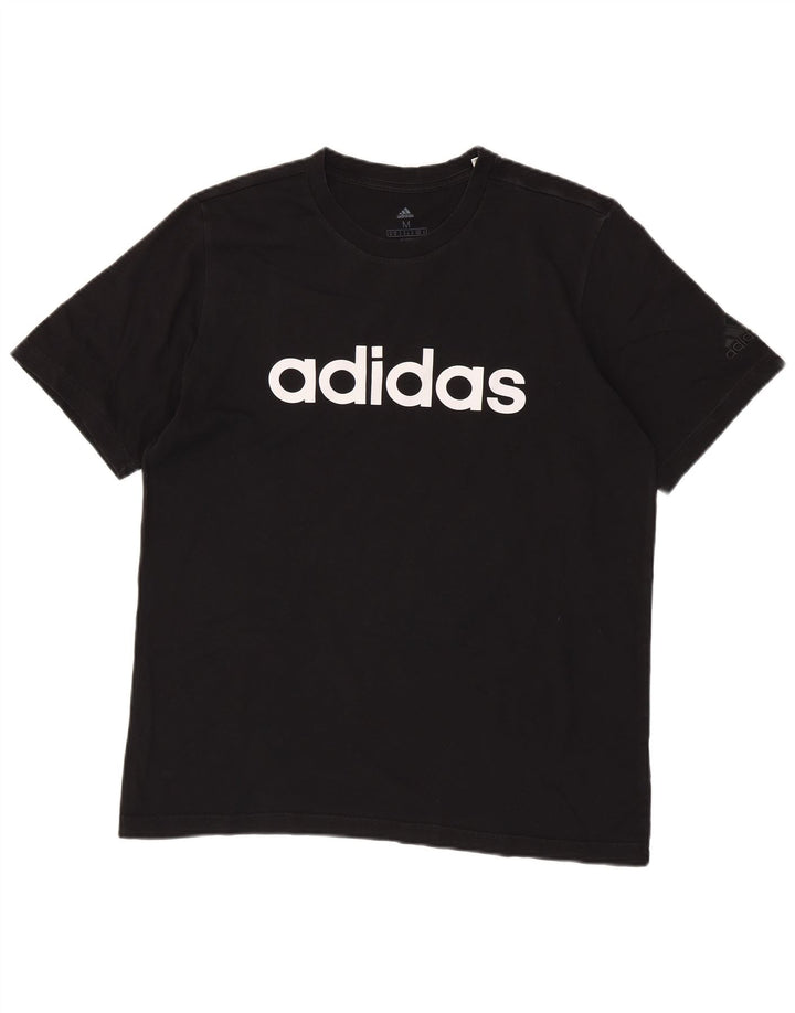 Adidas - Camiseta gráfica para hombre, talla mediana, algodón negro