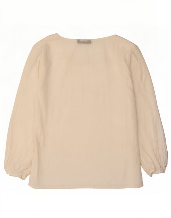 Massimo Dutti Blusa Manga 3/4 Mujer Top UK 40 XL Blanco