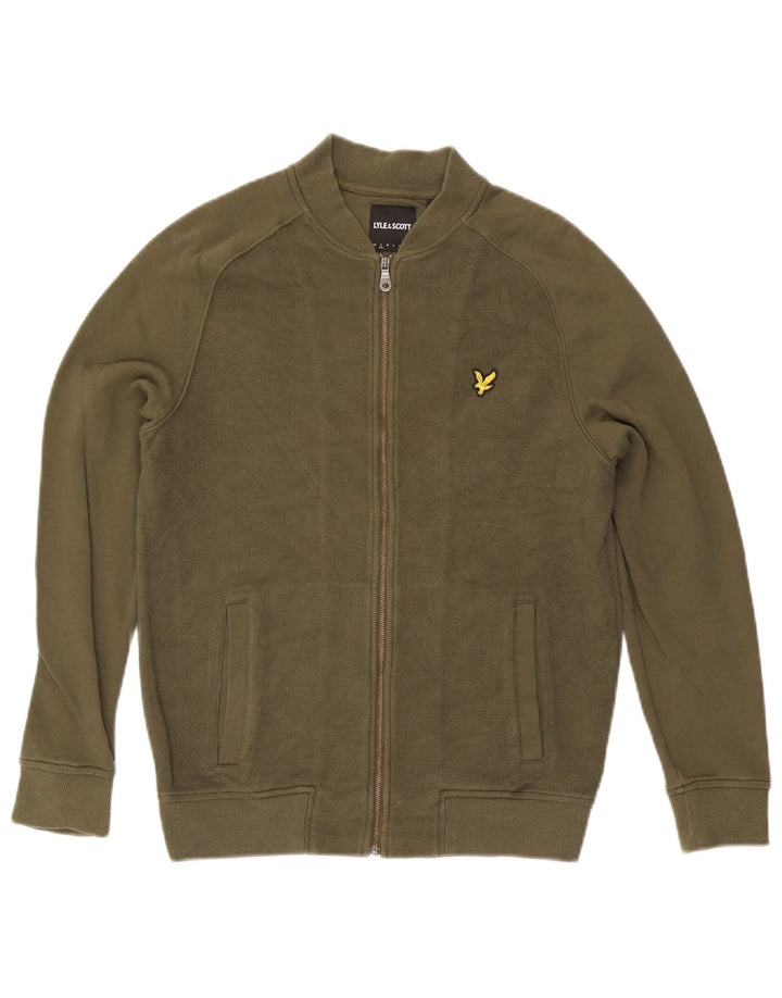 Lyle & Scott Chaqueta de chándal para hombre, talla pequeña, algodón caqui