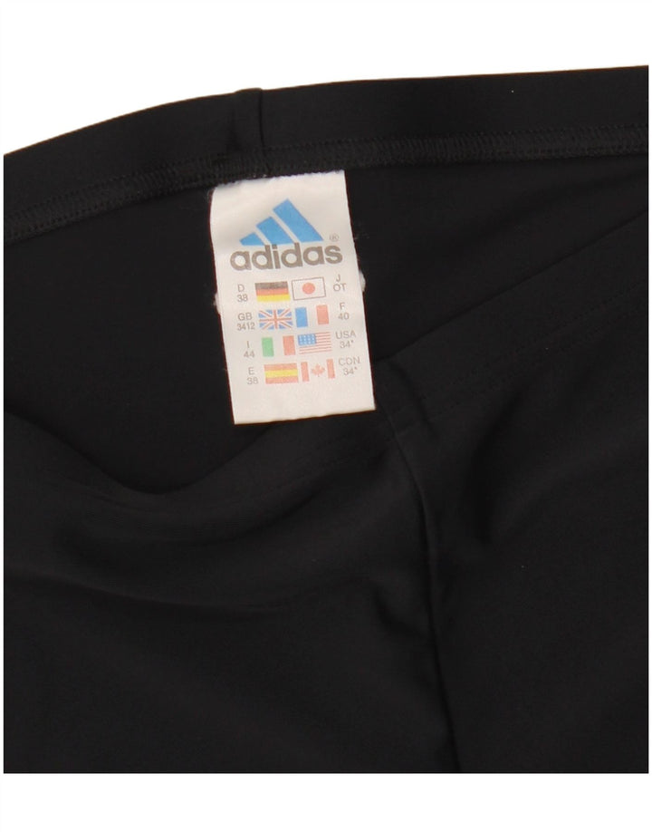 ADIDAS Pantalones cortos deportivos para mujer UK 12 Mediano Negro Poliéster