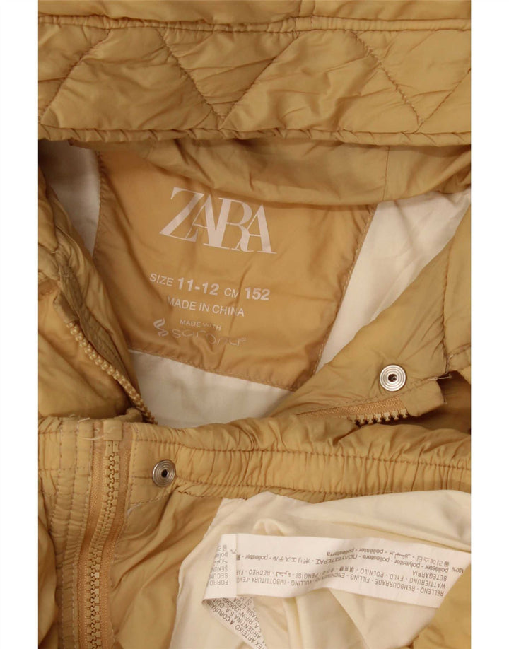 Zara Anorak Niña Con Capucha 11-12 Años Poliamida Amarillo