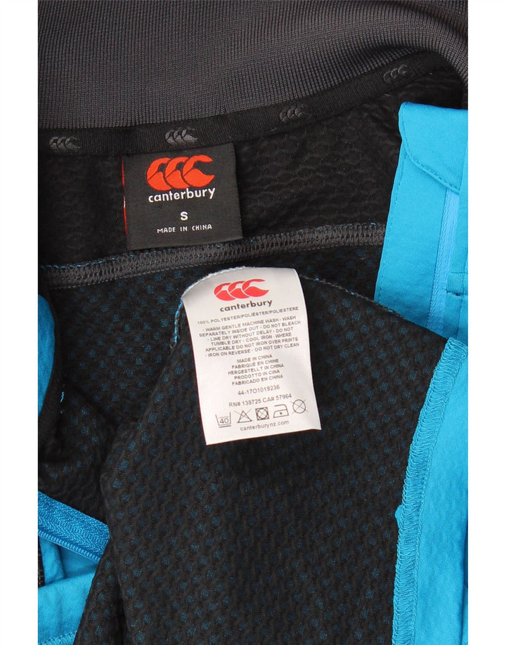 Canterbury Hombre Sudadera Con Cremallera Y Cuello Chándal Top Small Azul Colorblock