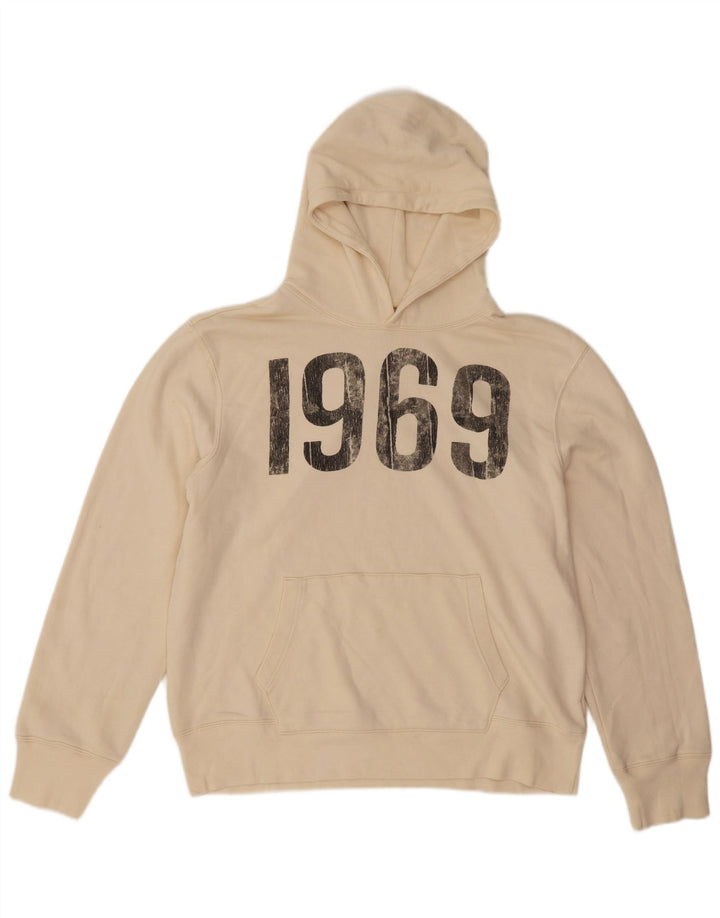 Gap Hombre Sudadera Con Capucha Gráfica Jersey Grande De Algodón Beige