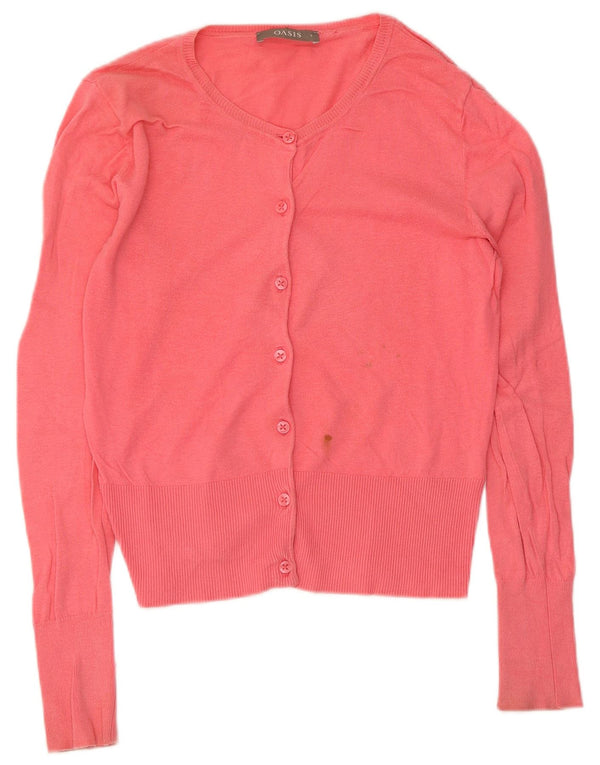 Oasis - Cárdigan para mujer, talla 10, algodón rosa pequeño