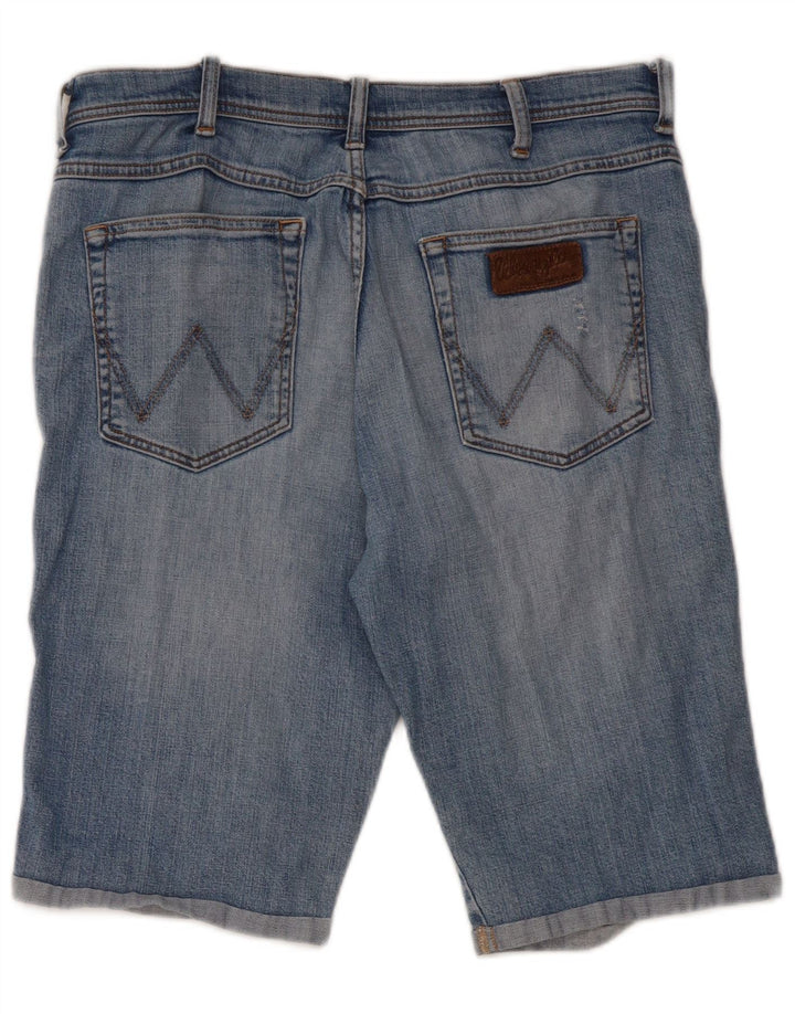Wrangler Pantalones cortos de mezclilla desgastados para hombre W34 Algodón azul grande