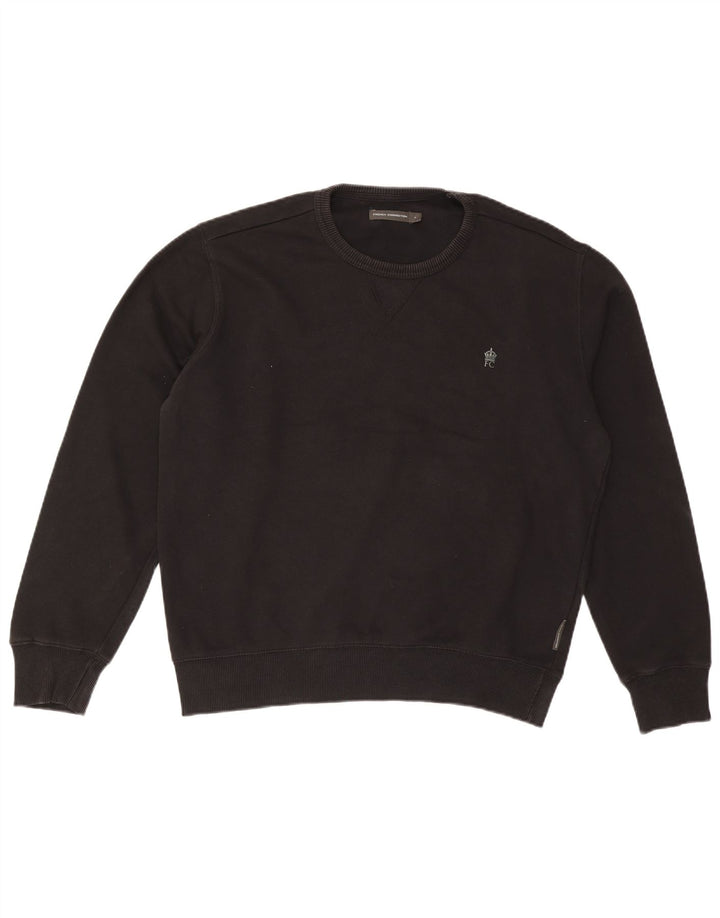 FRENCH CONNECTION Sudadera con capucha para hombre, jersey, talla grande, algodón negro