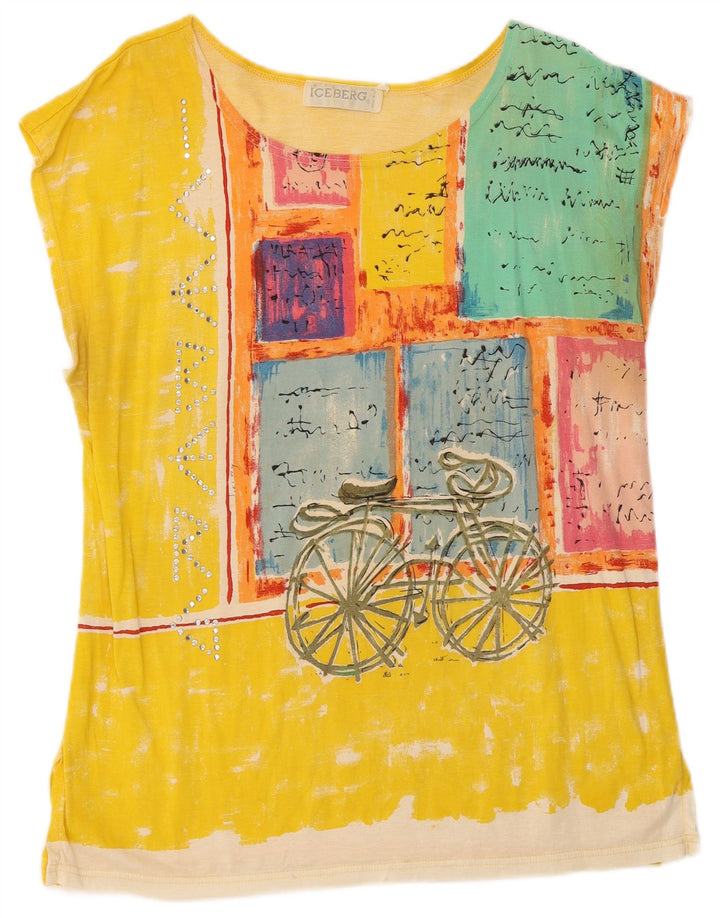 Iceberg Camiseta Gráfica Mujer Top IT 44 Amarillo Medio