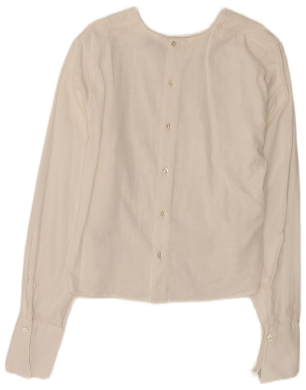 Enara Camicece Blusa de encaje para mujer UK 42 Viscosa blanca mediana