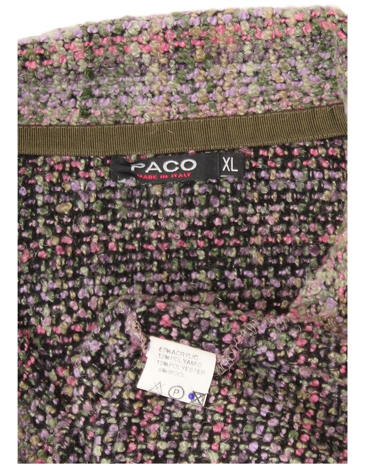 Paco Chaqueta Americana De 5 Botones Para Mujer UK 40 XL Acrílico A Cuadros Multicolor