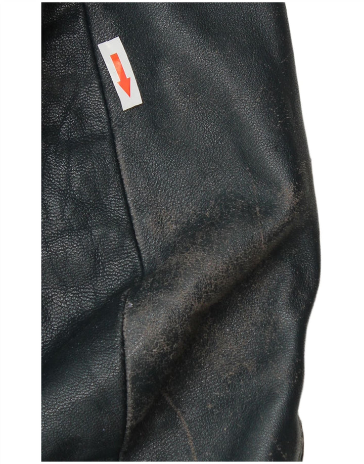 C&A Chaqueta de cuero para hombre UK 36 Small Blue Leather