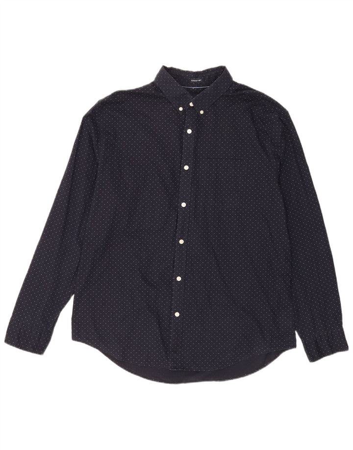Camisa American Eagle Hombre XL Algodón Moteado Azul Marino
