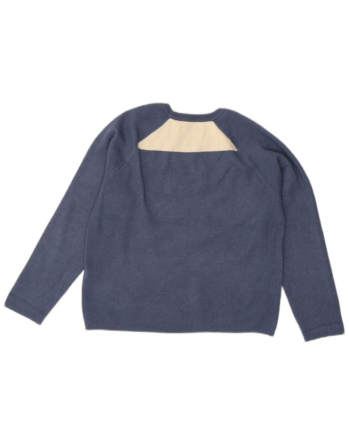 REPLAY Womens Crew Neck Jumper Sweater UK 14 Medium Blue Colourblock